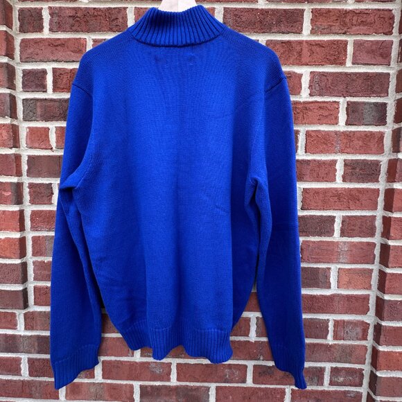 Polo Ralph Lauren 1/4 Zip Knit Sweater Mens Large Blue Mock Neck Preppy 90s Y2K - Picture 4 of 9